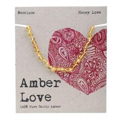 Amberbebe Children's Necklace Baltic Amber Honey Love 33cm