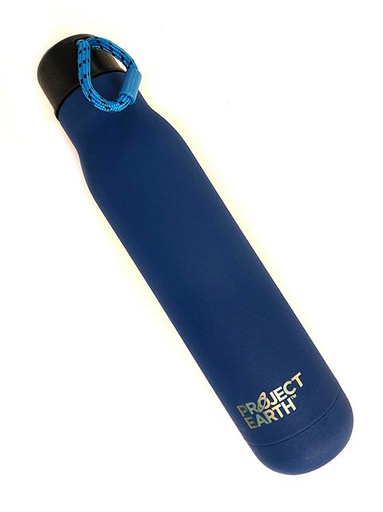 [25314502] Project Earth 750mL Dual Wall Stainless Steel Bottle Dark Blue