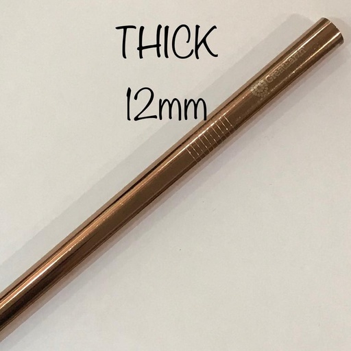 [25307696] GE 12mm Steel Straw Straight Rose Gold