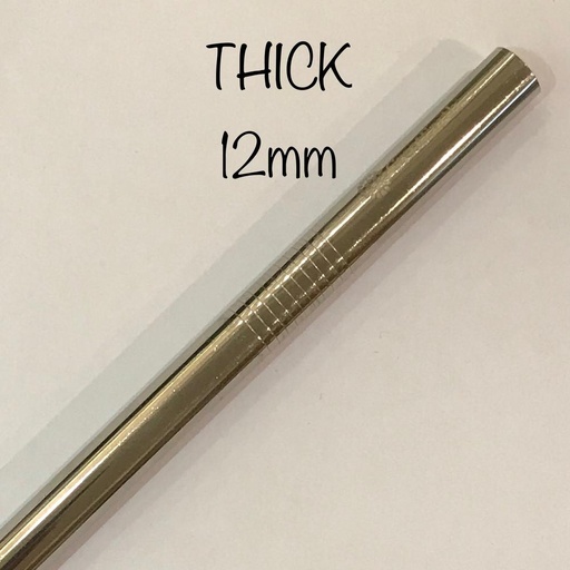 [25307672] GE 12mm Steel Straw Straight Silver