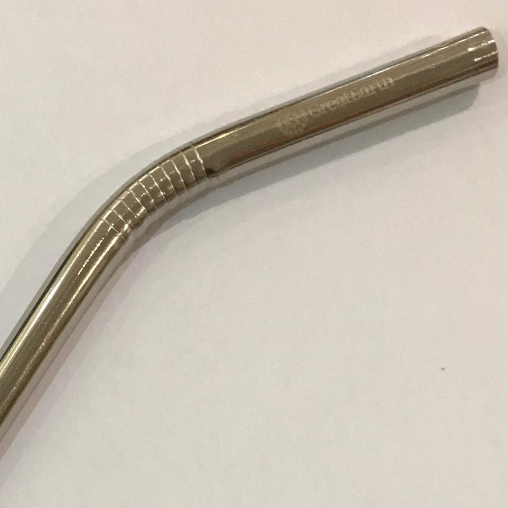 GE 8mm Steel Straw Bent Silver