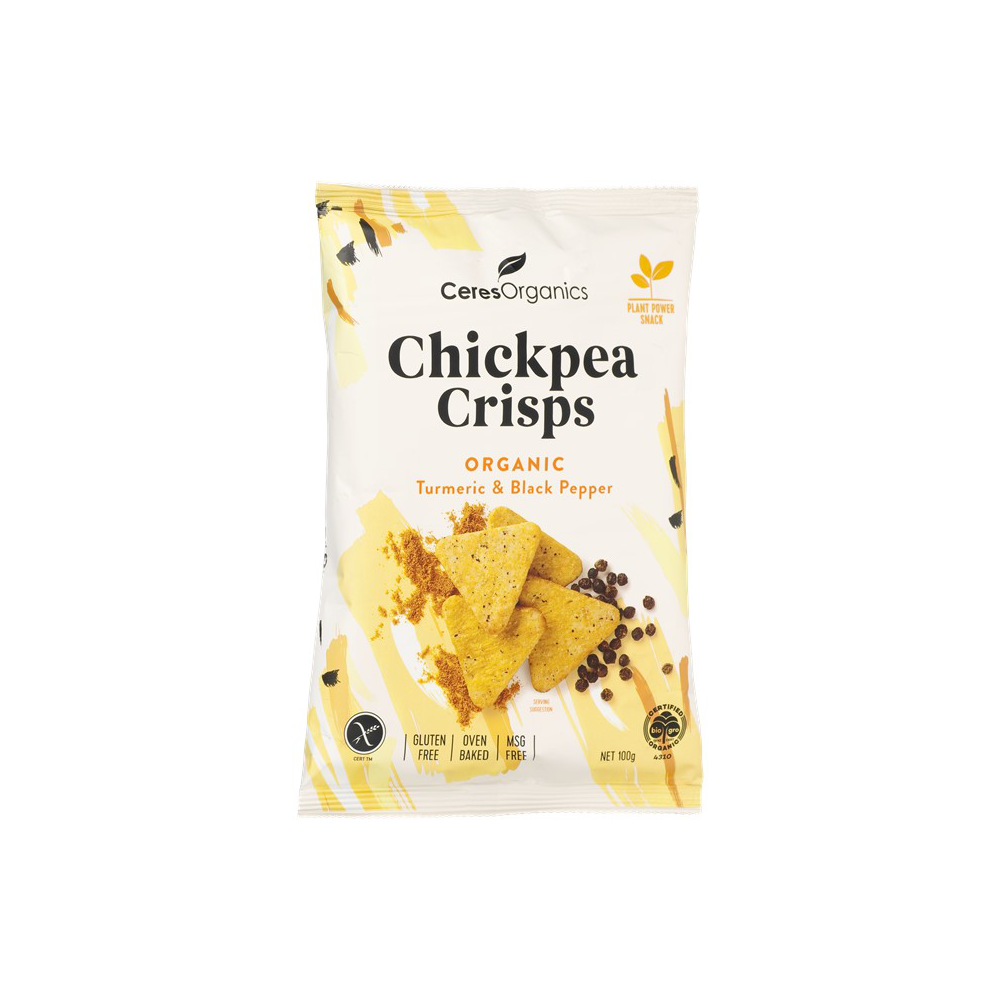 Ceres Organics Chickpea Crisps Turmeric &amp; Black Pepper